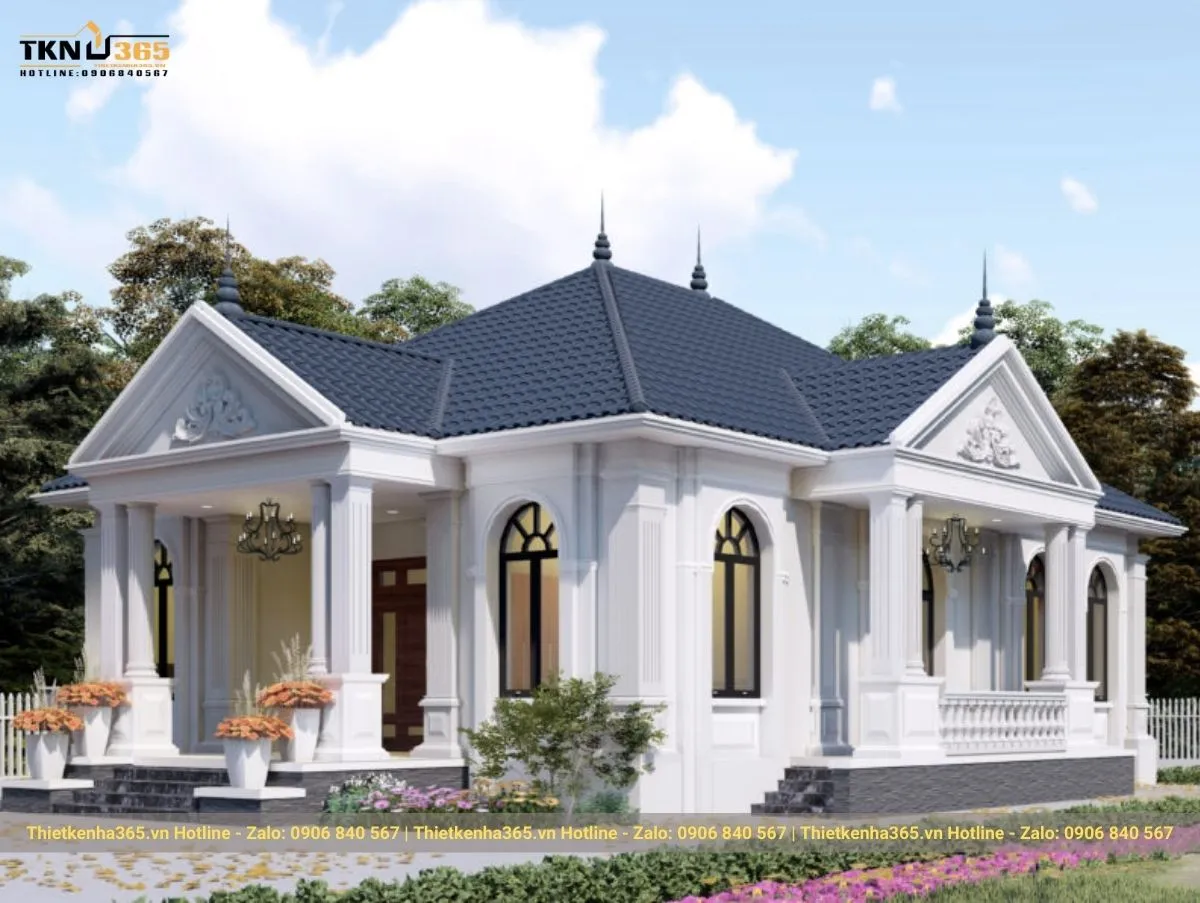 Biệt thự 1 tầng tân cổ điển 3 phòng ngủ