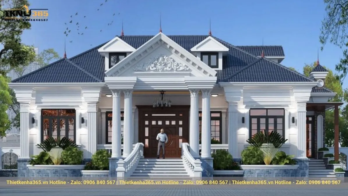 Biệt thự tân cổ điển 1 tầng 5 phòng ngủ