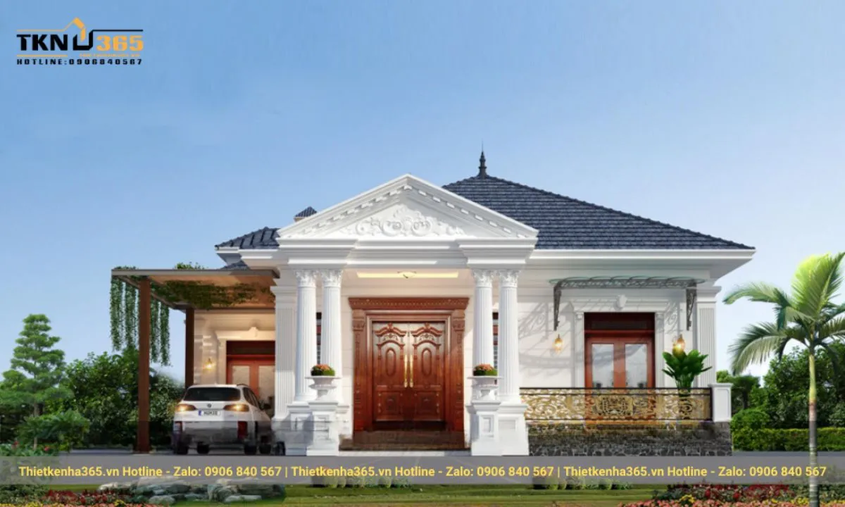 Nhà 1 tầng mái thái Châu Âu