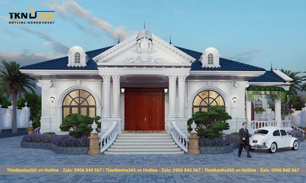 Biệt thự 1 tầng kiểu Pháp