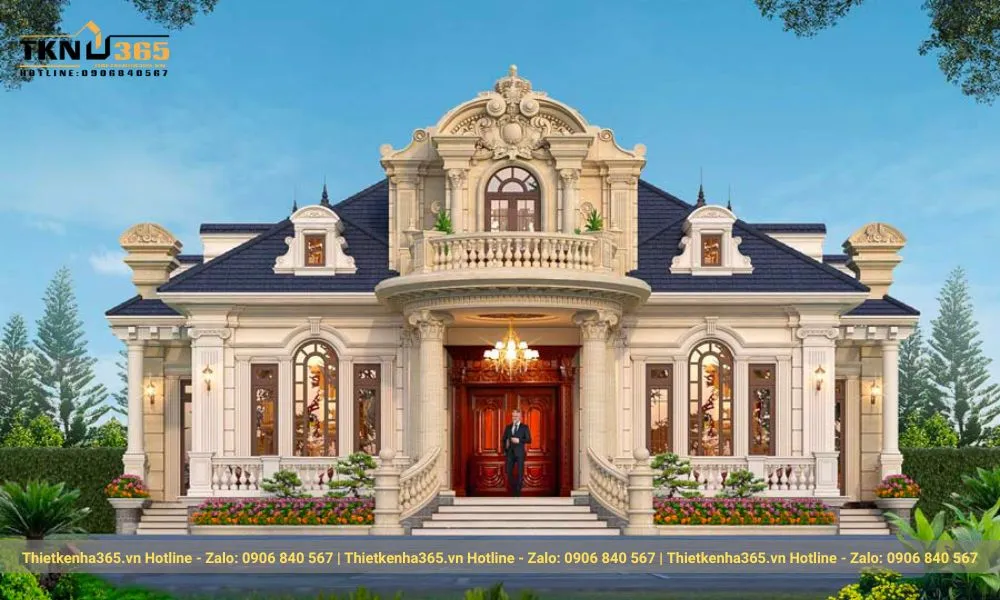 Biệt thự 1 tầng kiểu Pháp