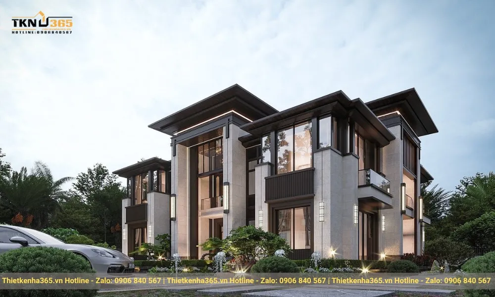 Mẫu biệt thự 2 tầng mái bằng