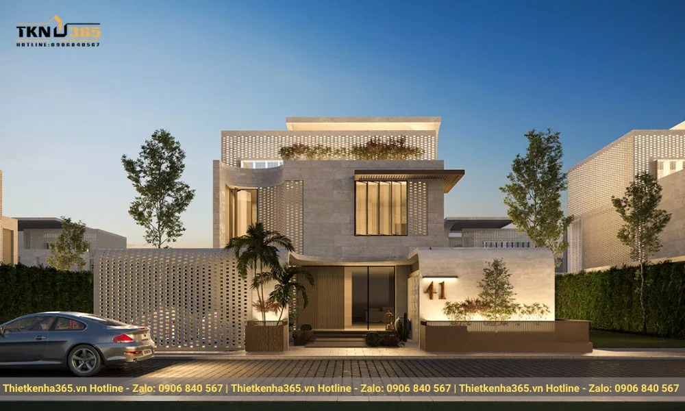 Biệt thự 2 tầng mái bằng