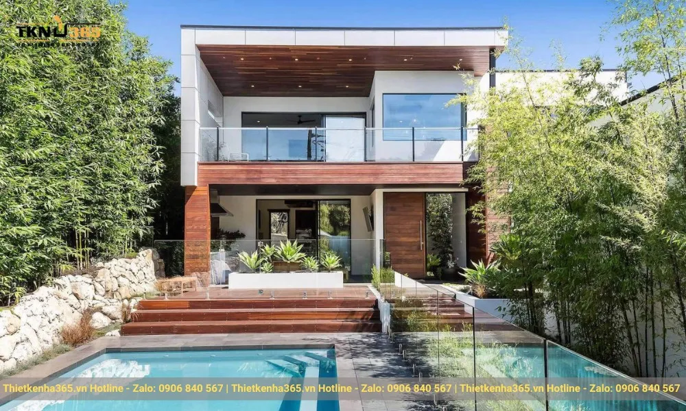 Mẫu biệt thự 2 tầng mái bằng