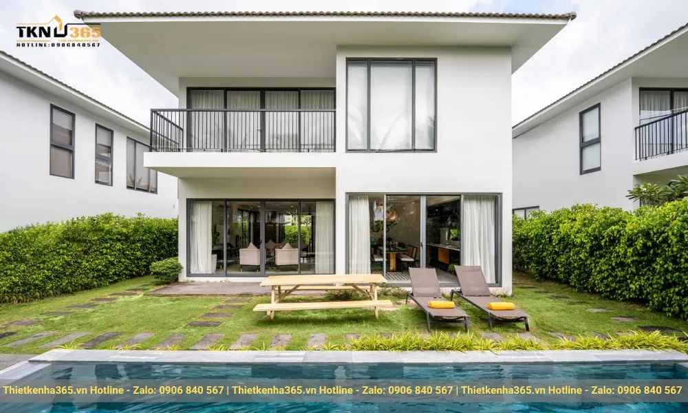 Biệt thự 2 tầng mái bằng