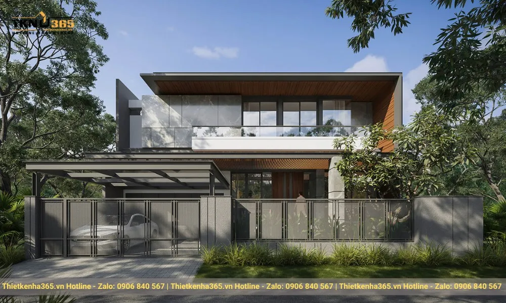 Biệt thự 2 tầng mái bằng