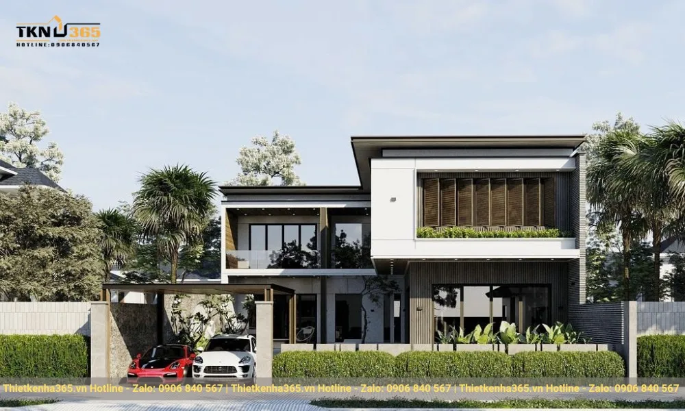 Biệt thự 2 tầng mái bằng