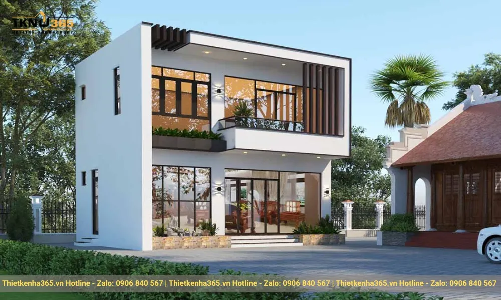 Biệt thự 2 tầng mái bằng