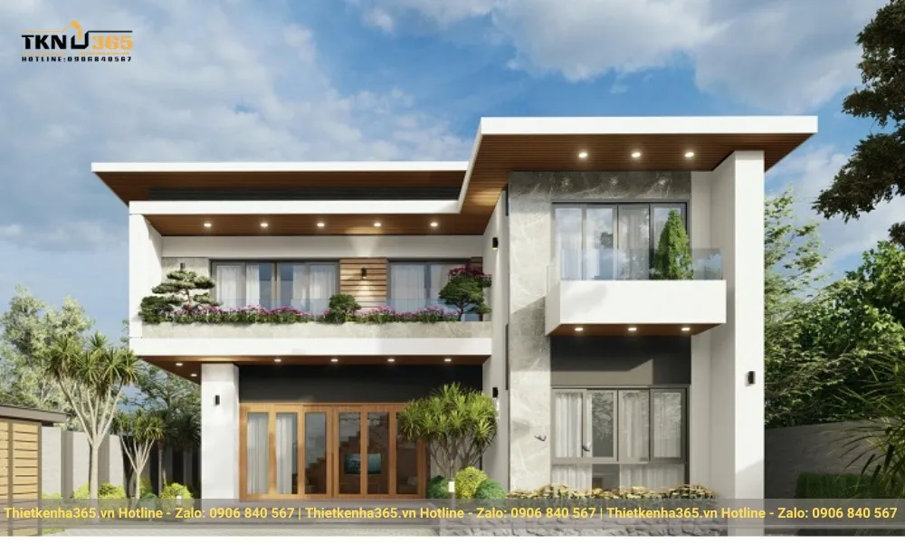 Biệt thự 2 tầng mái bằng