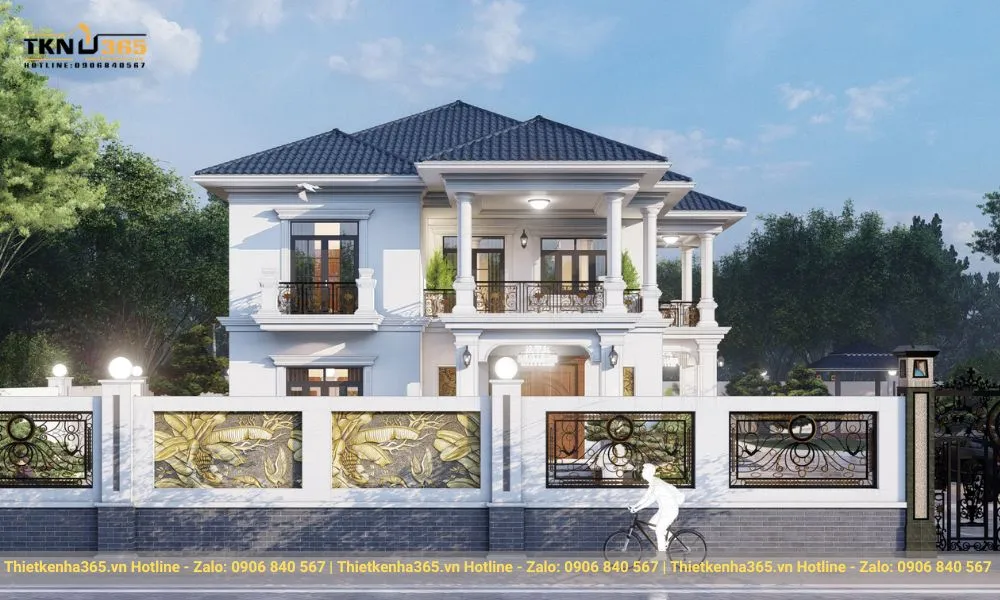 Mẫu nhà biệt thự 2 tầng mái nhật