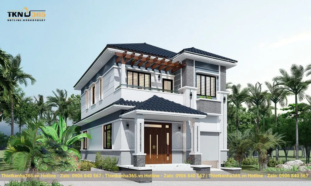 Biệt thự 2 tầng mái nhật hiện đại