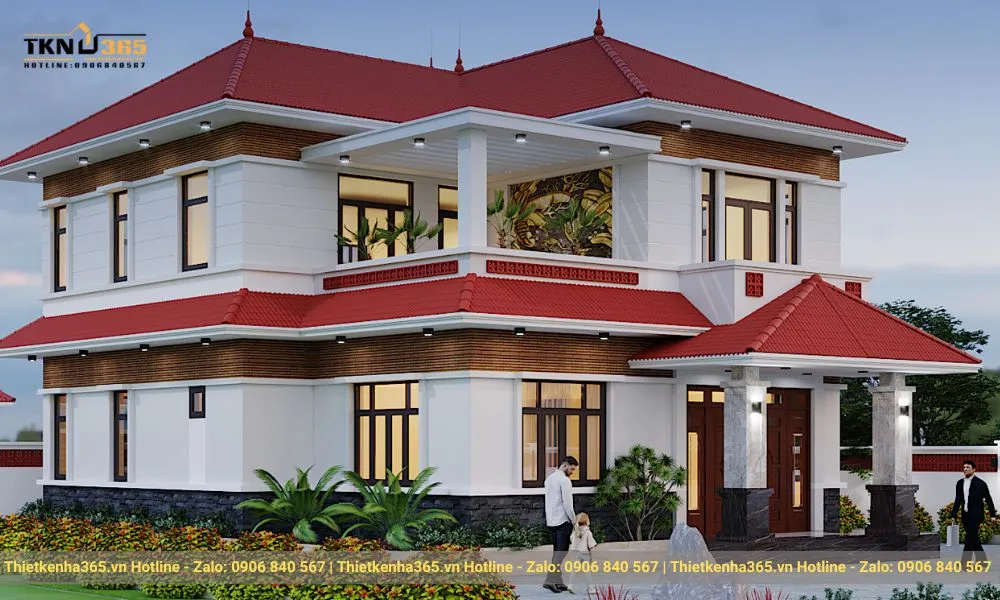 Nhà biệt thự 2 tầng mái nhật