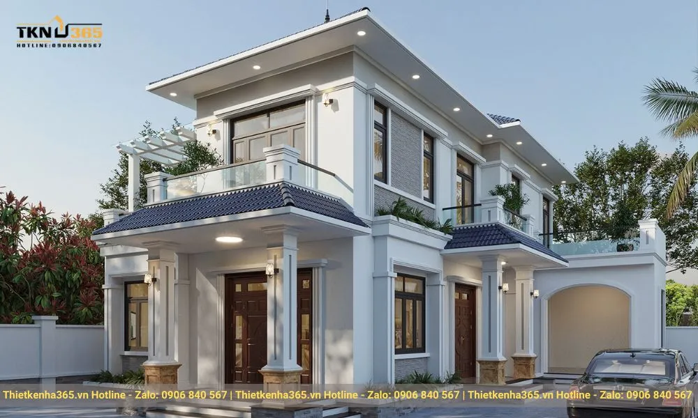 Biệt thự 2 tầng mái nhật hiện đại