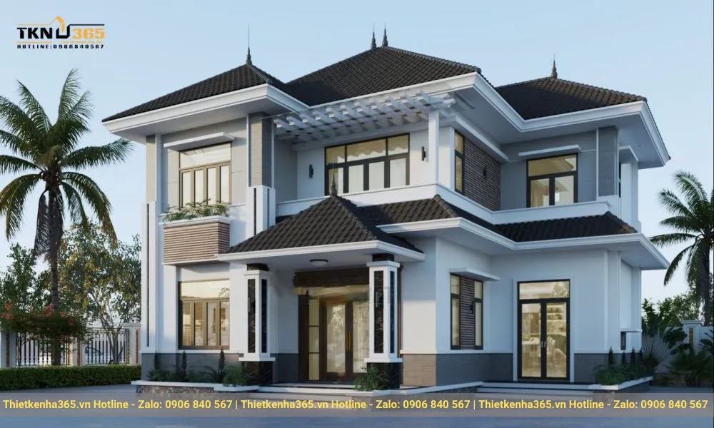 Mẫu biệt thự 2 tầng mái nhật