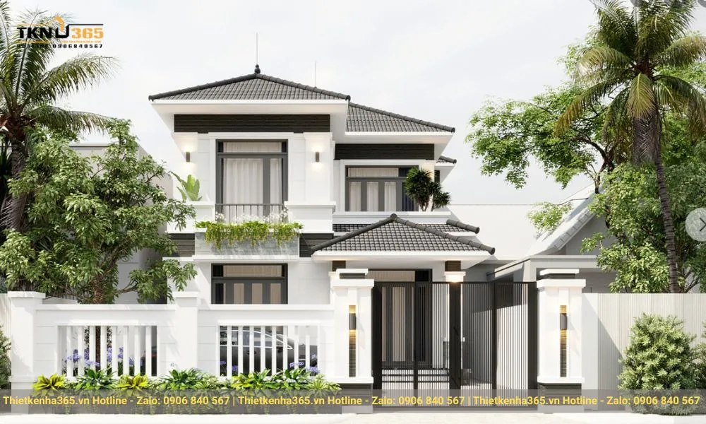 Mẫu biệt thự 2 tầng mái nhật