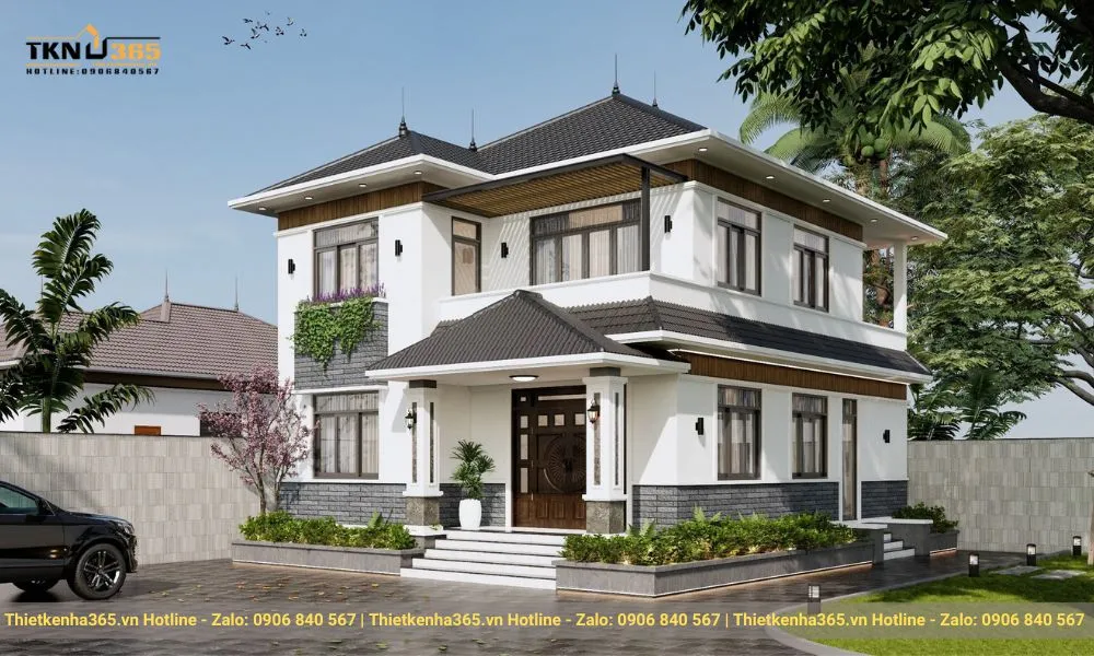 Biệt thự 2 tầng mái nhật hiện đại
