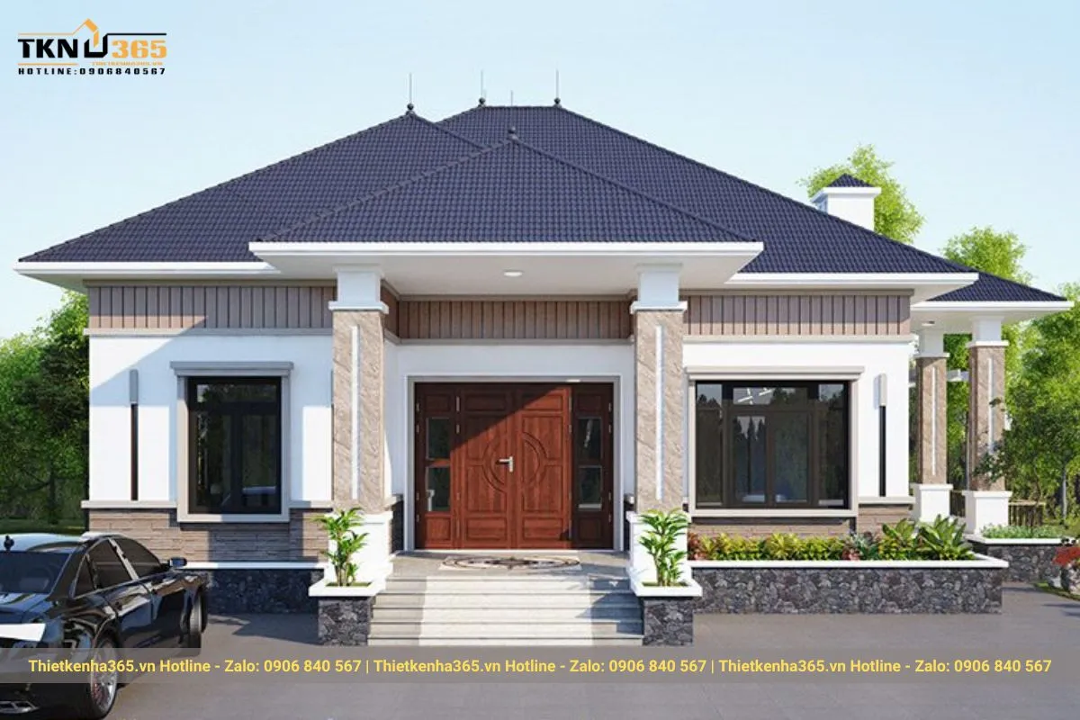 Biệt thự mái Nhật 1 tầng