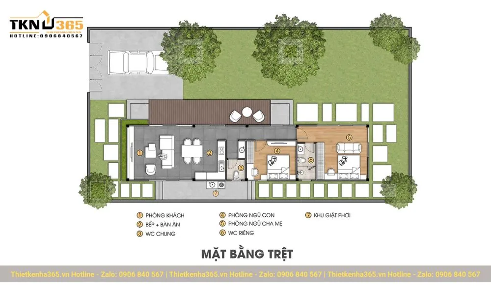 Bản vẽ chi tiết công năng biệt thự nhà vườn cấp 4