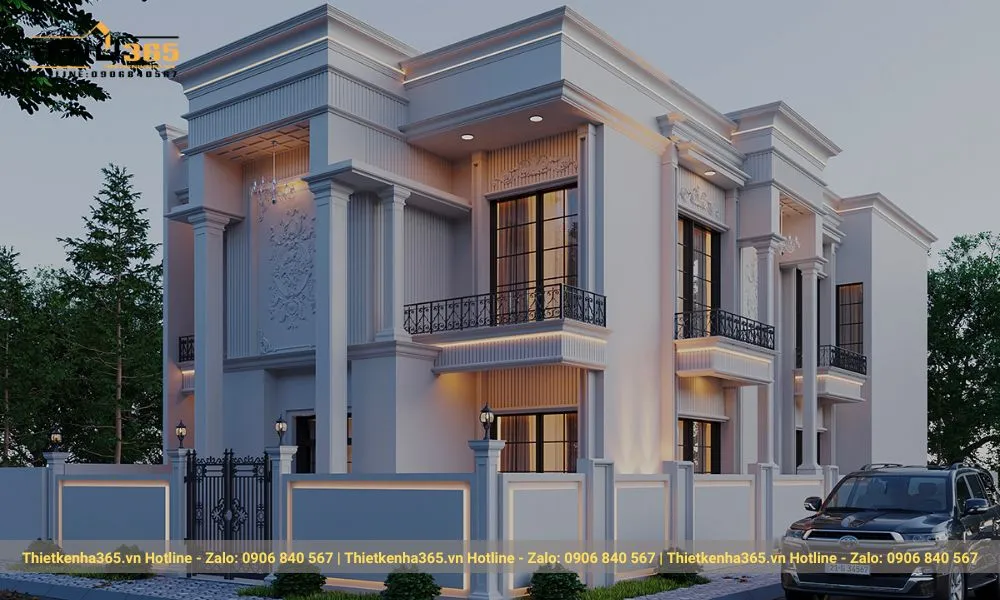 Mẫu biệt thự 2 tầng tân cổ điển