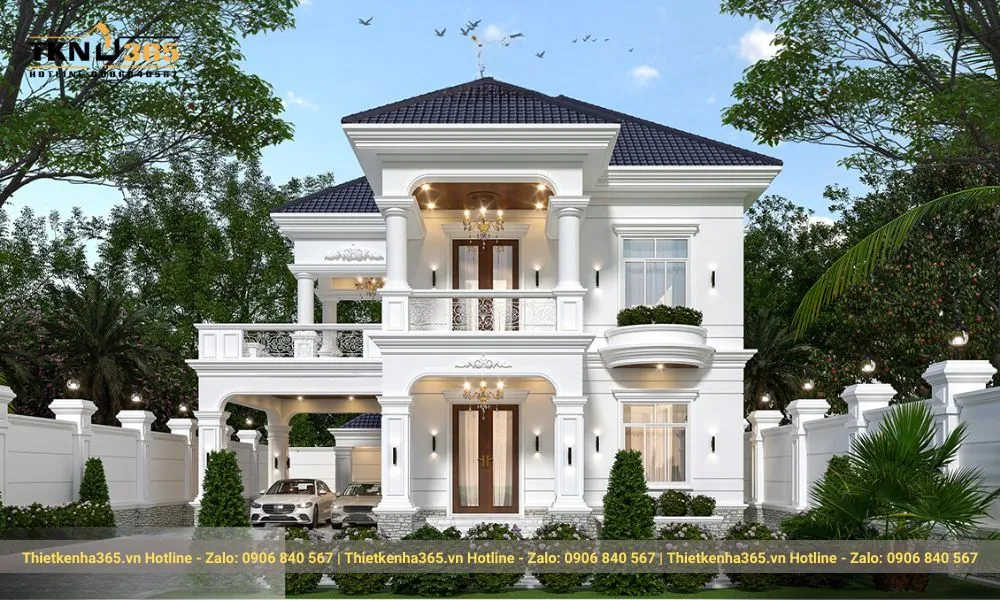Mẫu biệt thự tân cổ điển 2 tầng đẹp