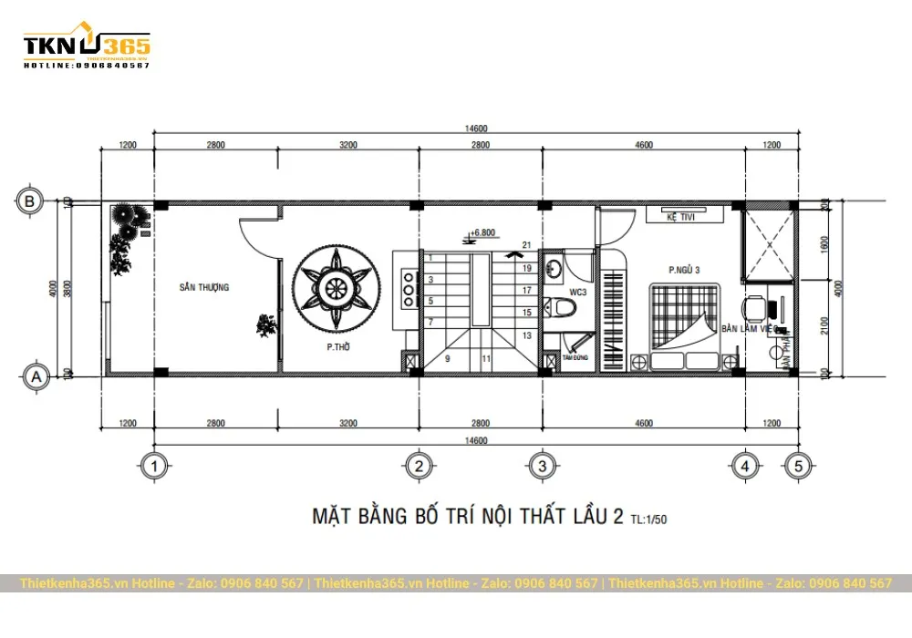 Thiết kế nhà 60m2 3 tầng