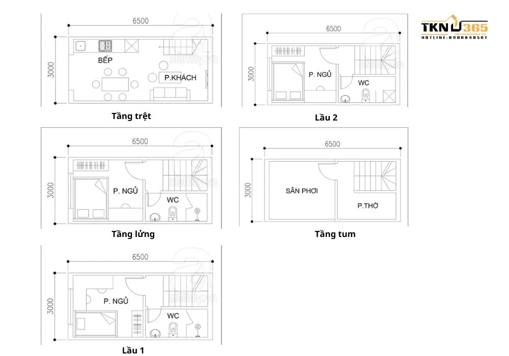 Thiết kế nhà nhỏ 3x7
