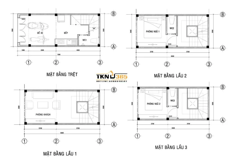Thiết kế nhà nhỏ 3x7