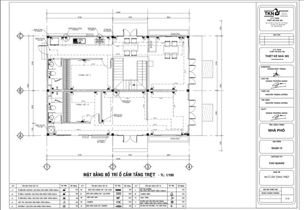 Tham khảo một số bản vẽ thiết kế nhà phố của Công ty Thiết Kế Nhà 365