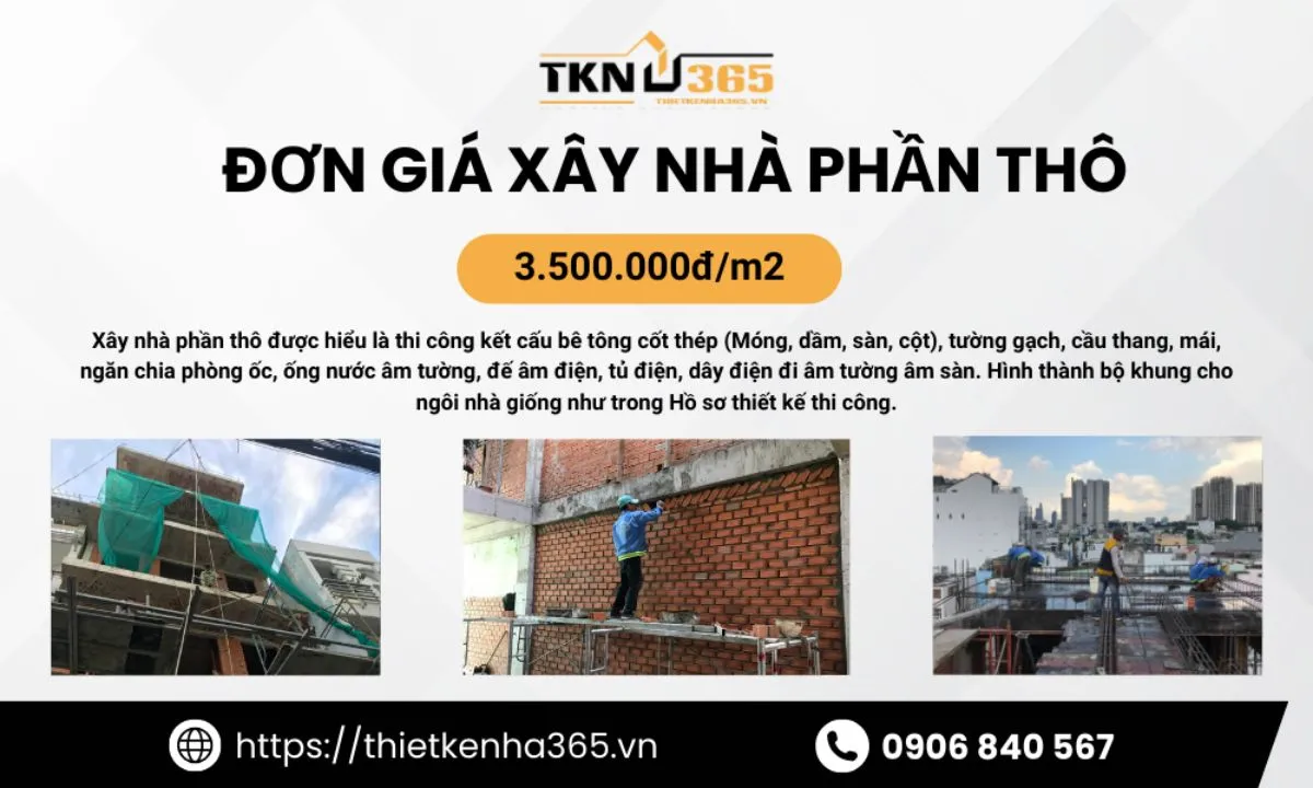 Báo giá xây nhà phần thô 