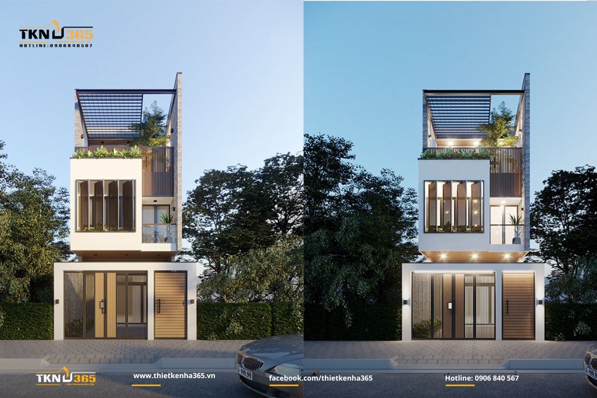 Nhà phố 1 trệt 2 lầu có sân đậu ô tô