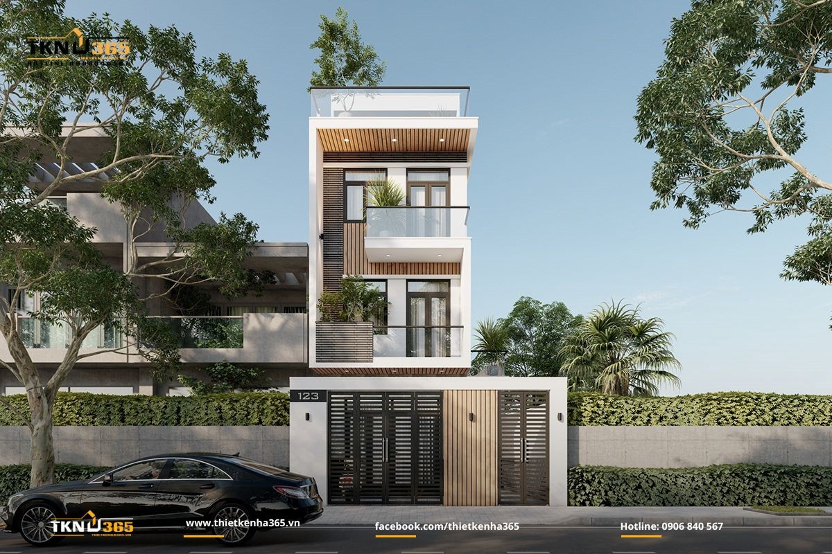 Nhà phố 1 trệt 2 lầu 1 tum