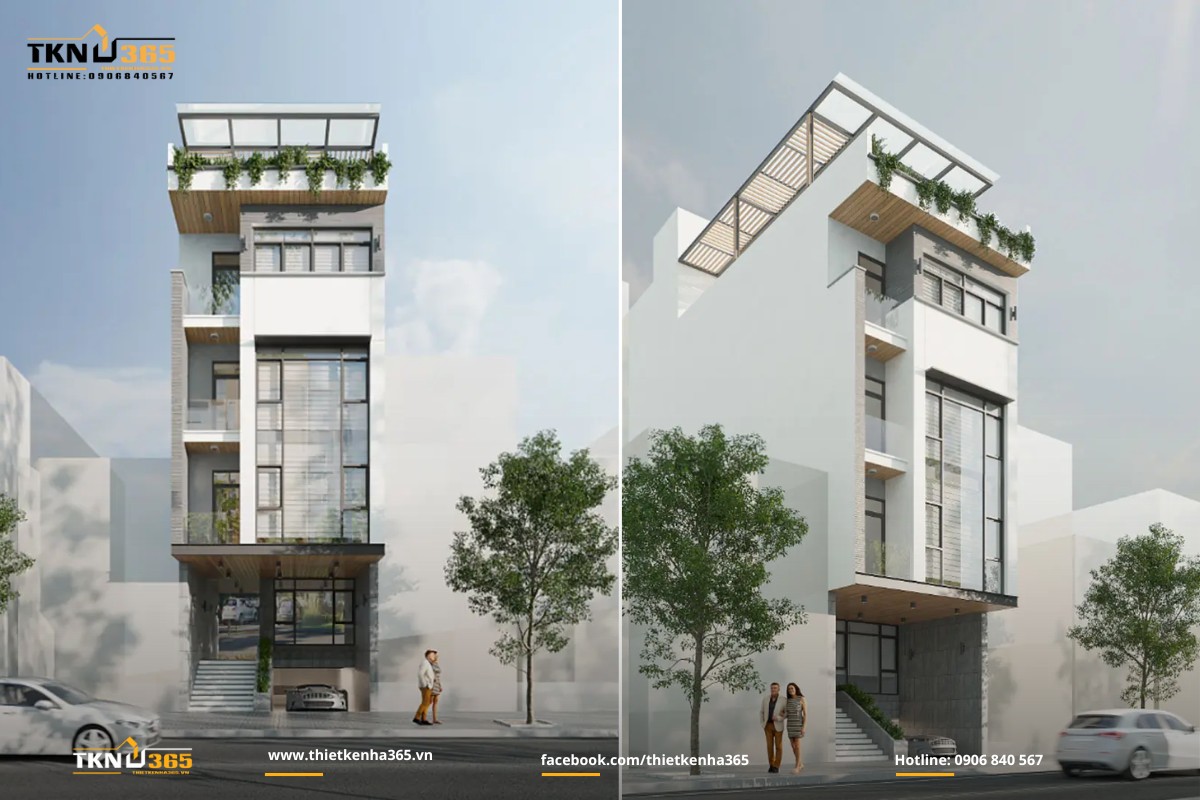 Mẫu nhà 1 trệt 3 lầu kiêm văn phòng ở Quận 12 TP.HCM