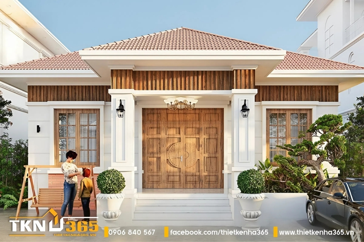 mẫu thiết kế nhà 1 tầng 5 phòng ngủ