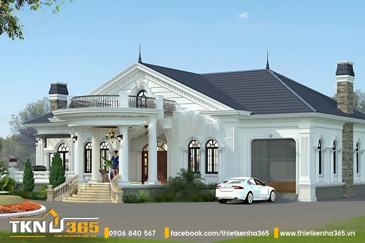 Biệt thự cấp 4 được xây dựng theo phong cách tân cổ điển