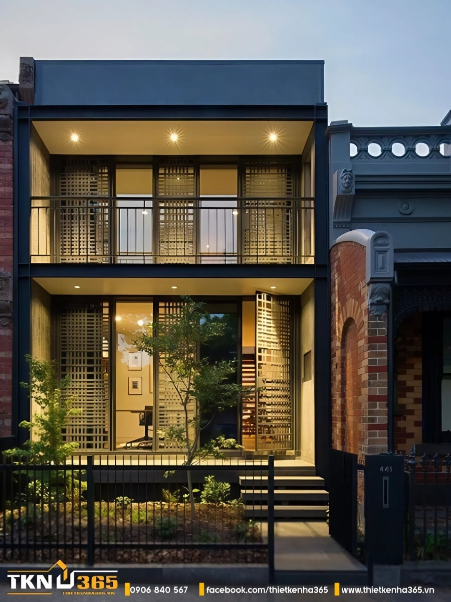 mẫu nhà 1 tầng 5 phòng ngủ có gác lửng