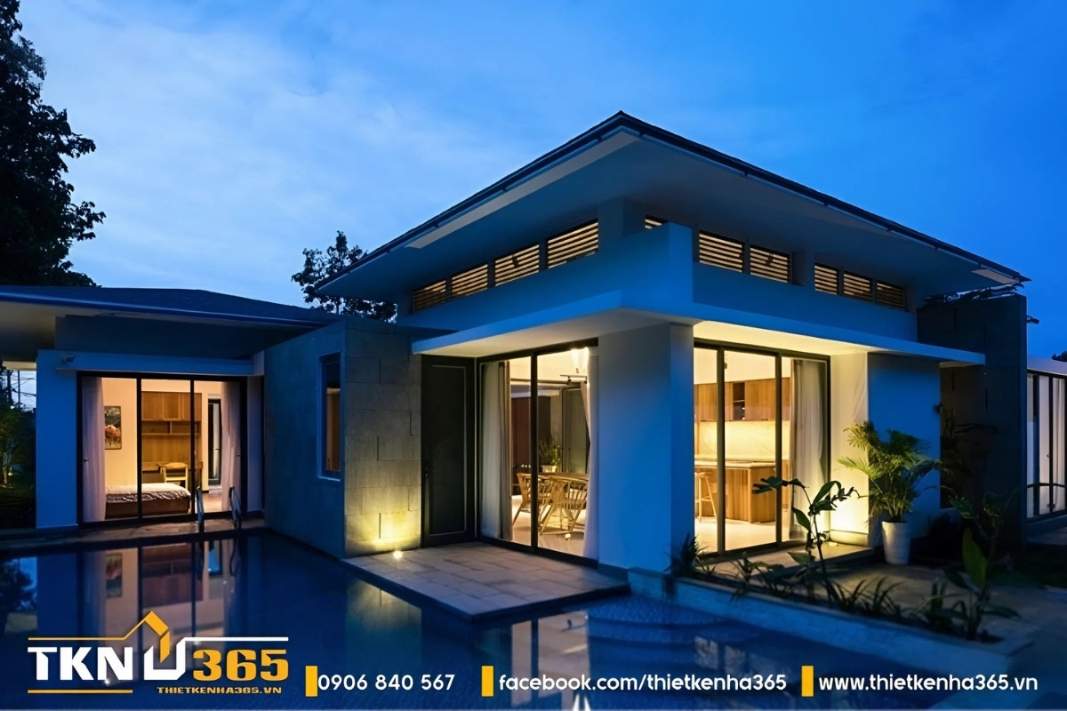 mẫu nhà 1 tầng 5 phòng ngủ