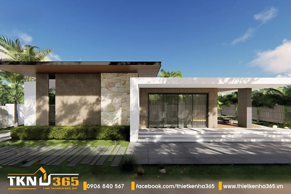 mẫu nhà 1 tầng 5 phòng ngủ