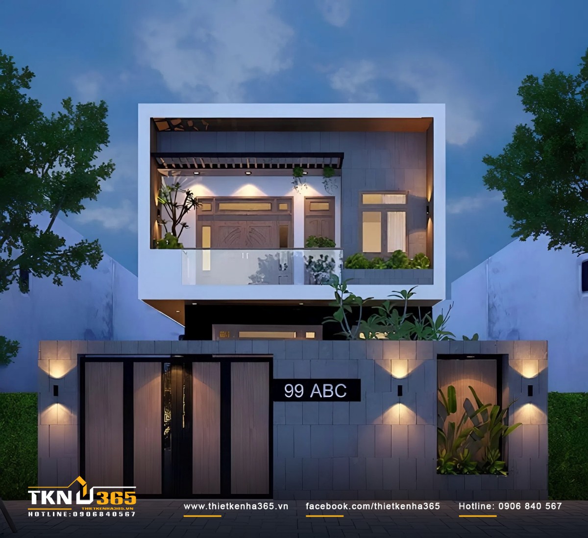 Một mẫu thiết kế nhà 2 tầng 7x11m tối giản, hiện đại phù hợp với cặp đôi vợ chồng trẻ