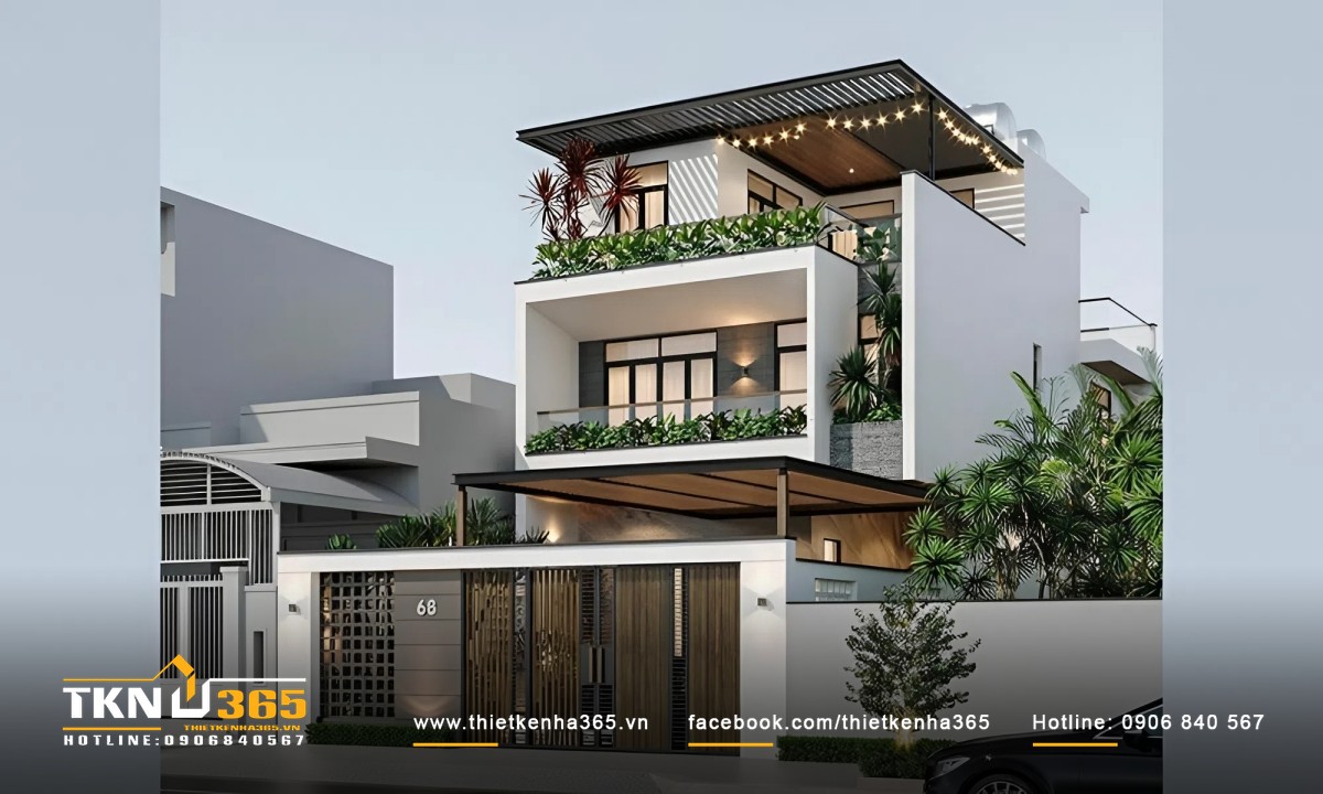 Một mẫu nhà có sân vườn cây xanh nhiều người mơ ước