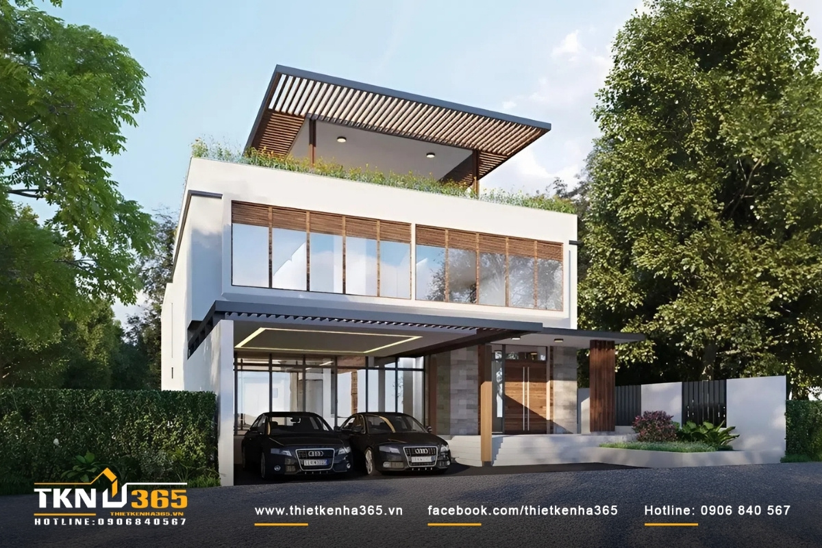 Thiết Kế Nh&agrave; 365 - Đơn vị thiết kế v&agrave; x&acirc;y dựng biệt thự 2 tầng m&aacute;i bằng uy t&iacute;n