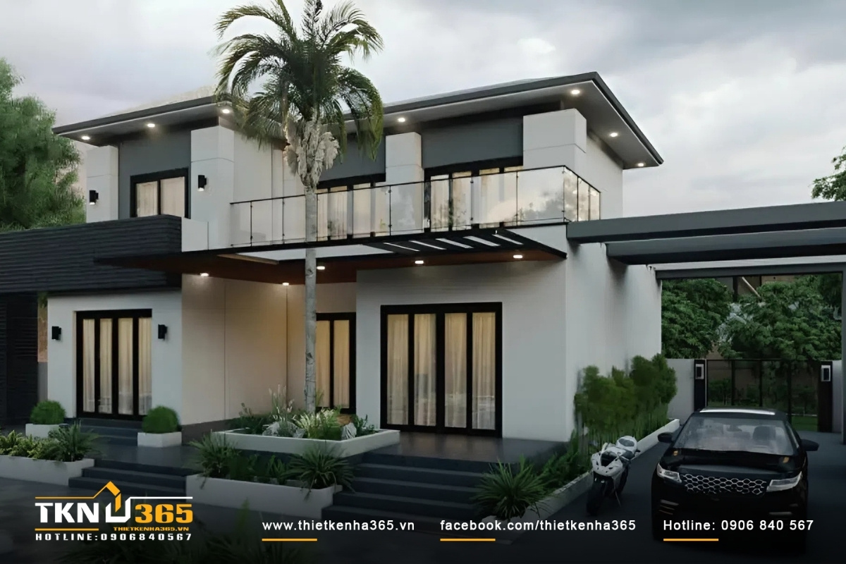 Mẫu biệt thự 2 tầng m&aacute;i bằng c&oacute; s&acirc;n/gara &ocirc; t&ocirc; đ&aacute;p ứng mọi nhu cầu của gia đ&igrave;nh.