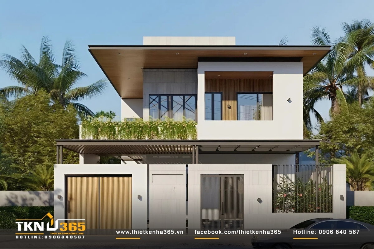 Sở hữu nh&agrave; biệt thự 2 tầng m&aacute;i bằng hiện đại, sang trọng