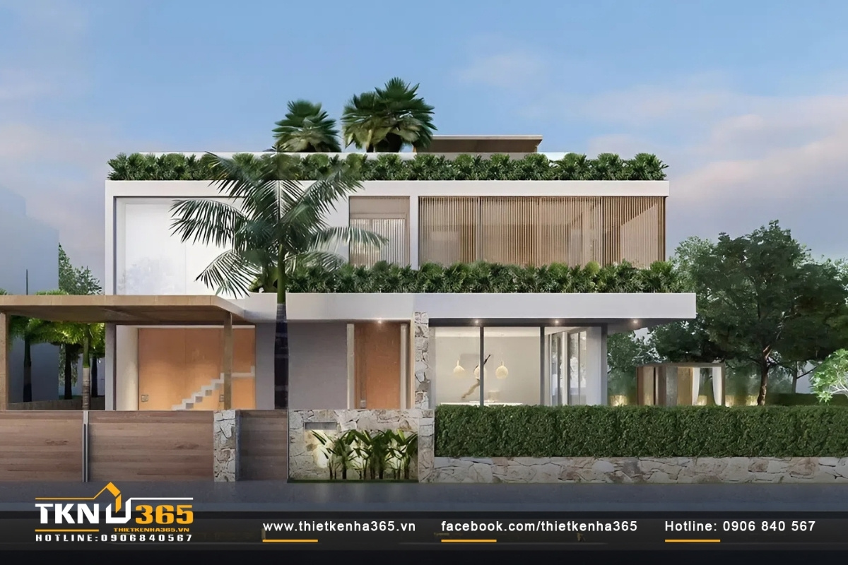 Kh&aacute;m ph&aacute; mẫu biệt thự hiện đại 2 tầng m&aacute;i bằng với phong c&aacute;ch Ch&acirc;u &Acirc;u.