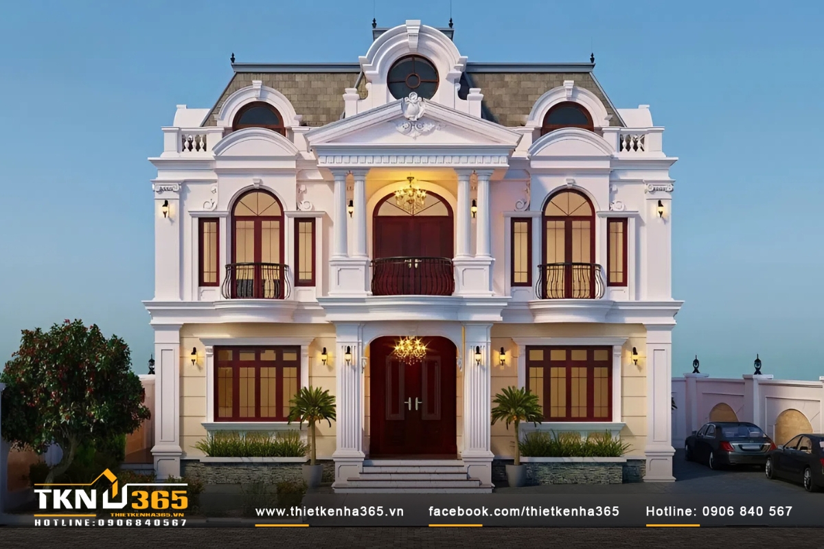 Biệt thự 2 tầng tân cổ điển mặt tiền 15m của anh Vĩ - Bà Rịa sang trọng, đẳng cấp