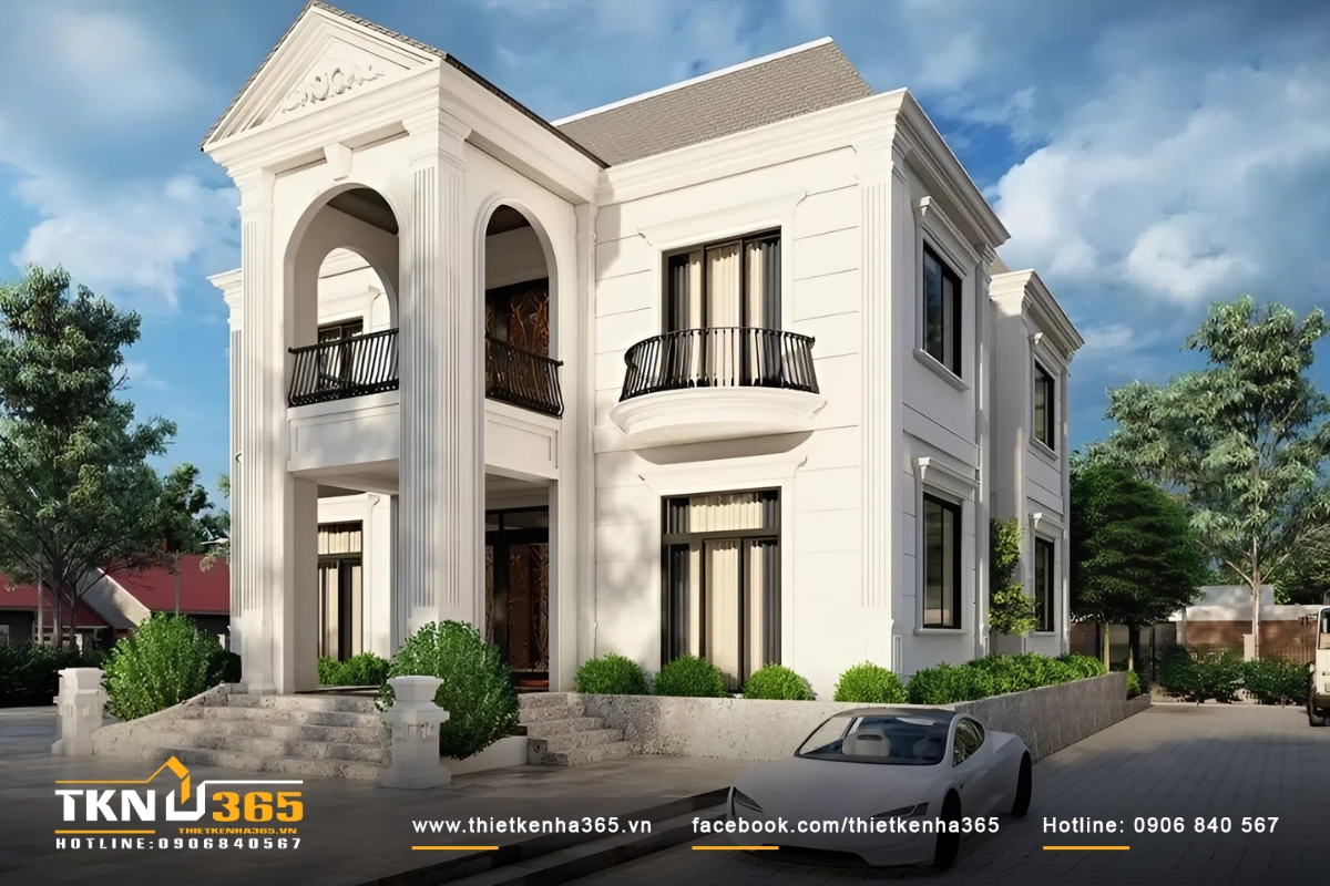 Biệt thự kiểu tân cổ điển 2 tầng nghỉ dưỡng ấn tượng