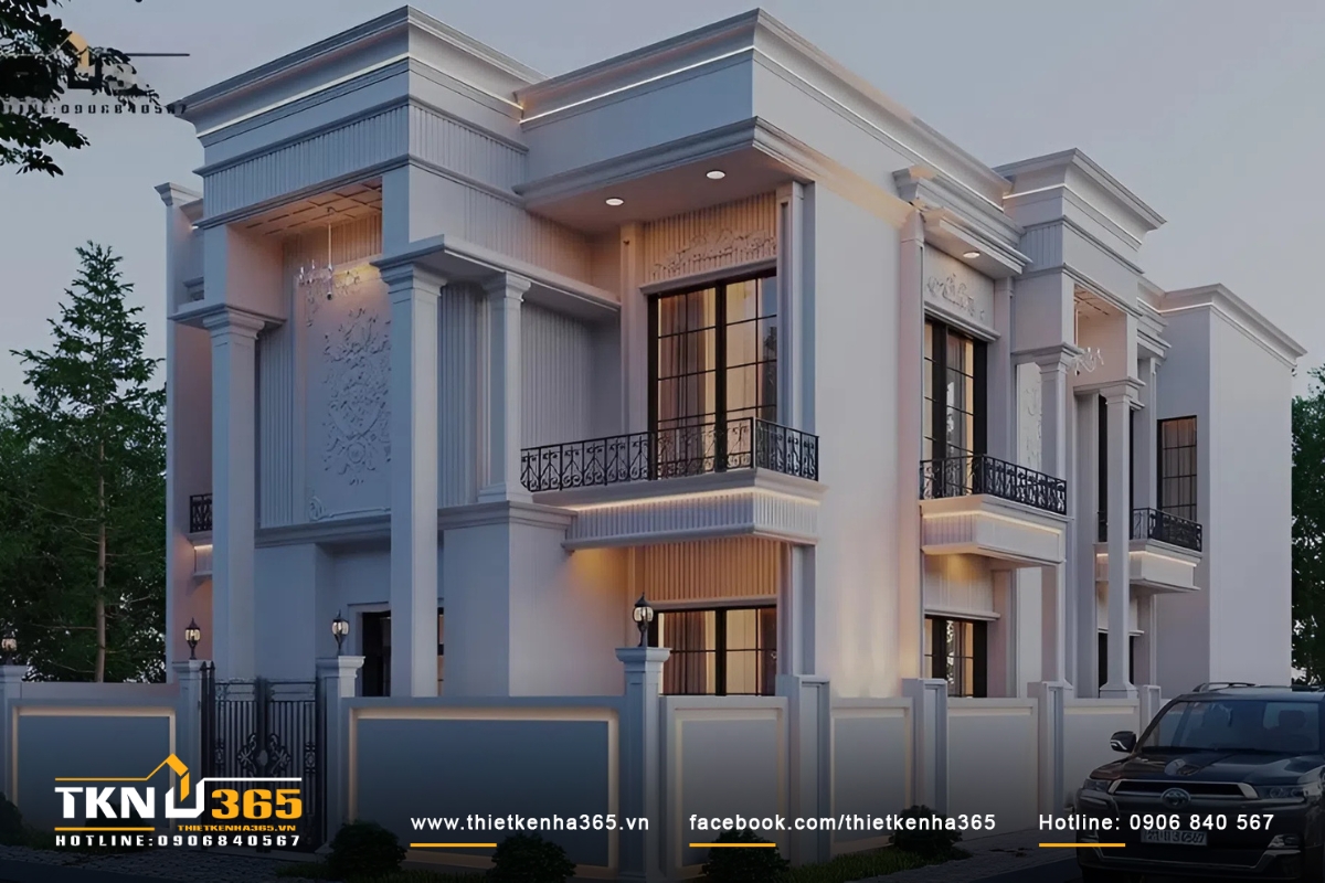 Mẫu biệt thự tân cổ điển 2 tầng đẹp sang trọng đẳng cấp thượng lưu