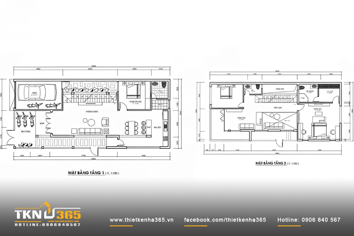Thiết kế công năng nhà ở 2 tầng hiện đại