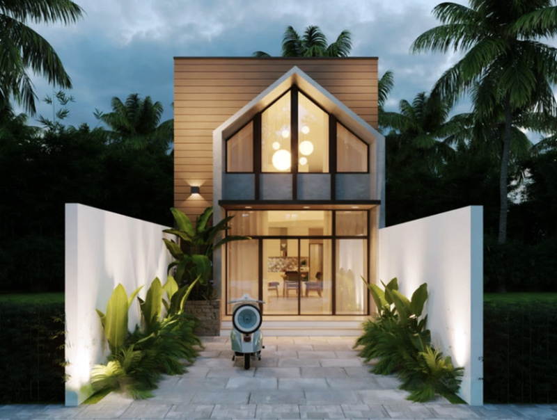 Mẫu thiết kế nhà 30m2 cấp 4 có thiết kế phần mái độc đáo