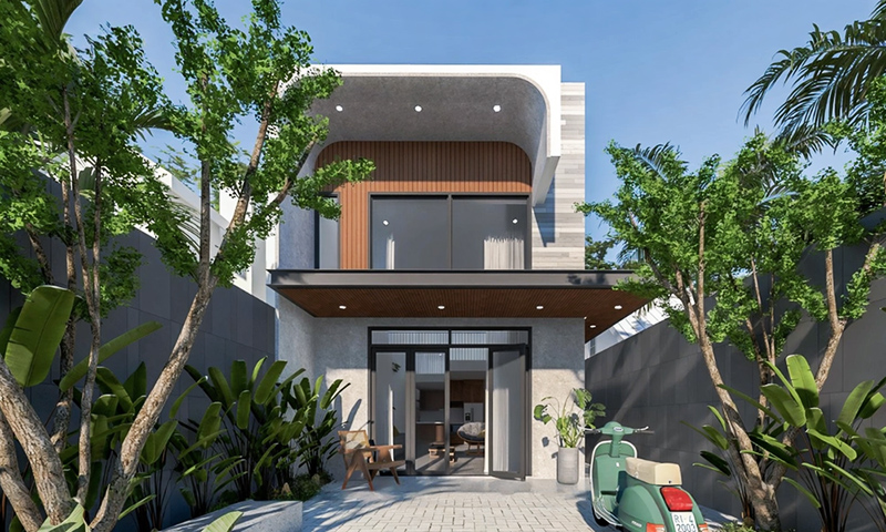 Mẫu nhà 30m2 có 2 tầng theo phong cách hiện đại