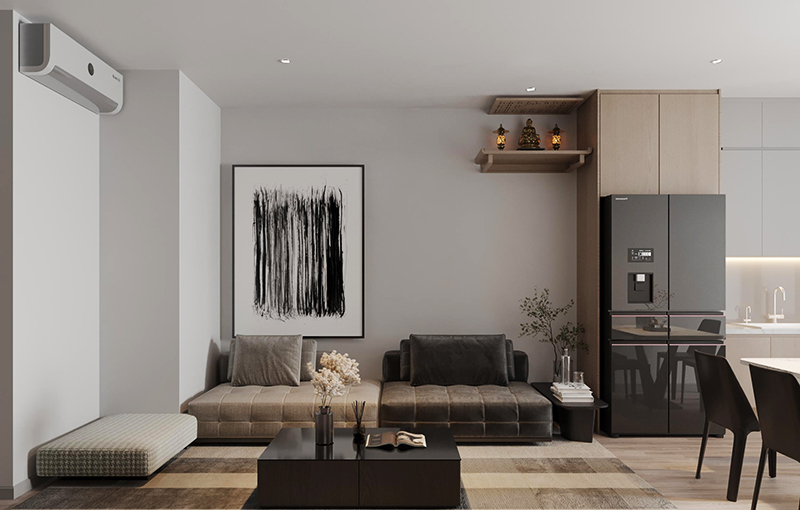 Mẫu nhà 30m2 với gam màu trung tính, đơn giản mà nổi bật